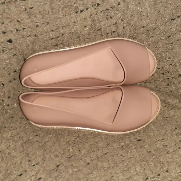 MELISSA-Puzzle Platform Sandals-Dusty Pink-Open Toe  Slip On-Sz 6-Excellent - Picture 7 of 8